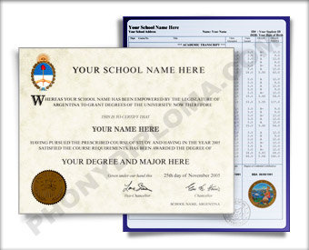 Fake Diploma and Transcript from Argentina University Argentina D&T